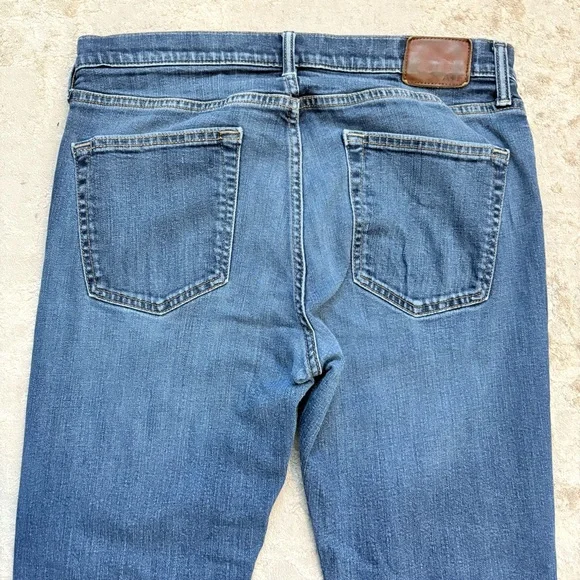 Abercrombie & Fitch Men’s Kennan Straight Stretch Blue Denim Jeans Size 33 x 32 - Picture 7 of 8